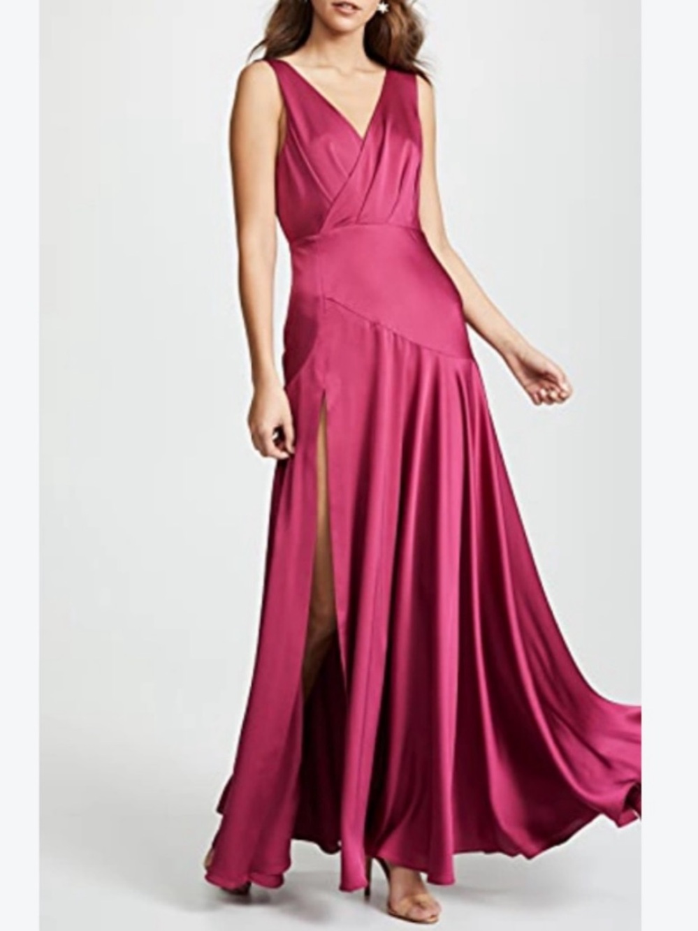 Fame & Partners Escala Dress Maxi Dress in Burgundy Size 2